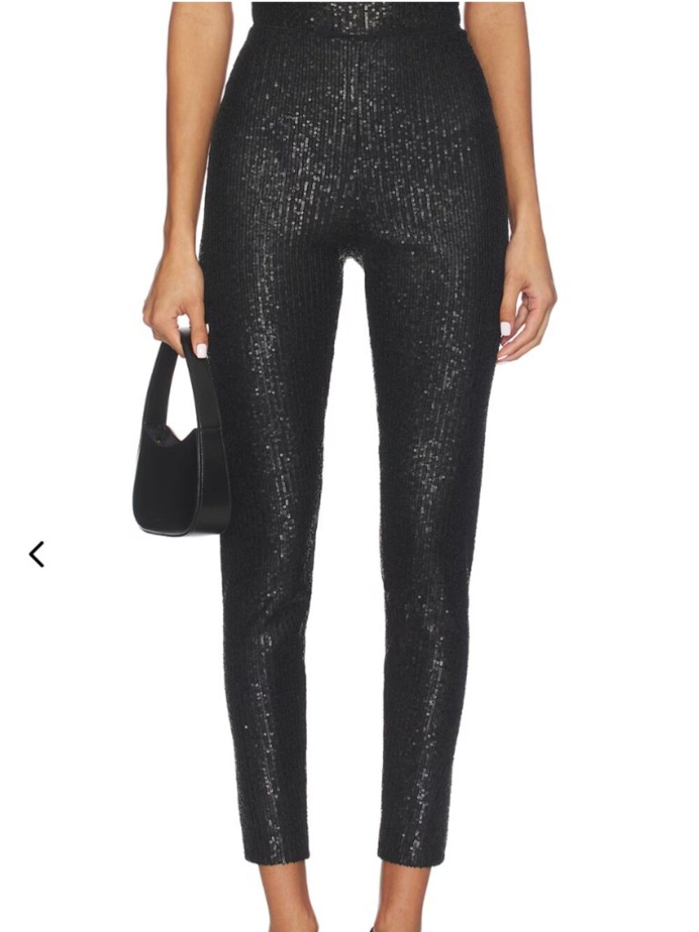 NWT Norma Kamali Cropped Sequin Legging in Black size small